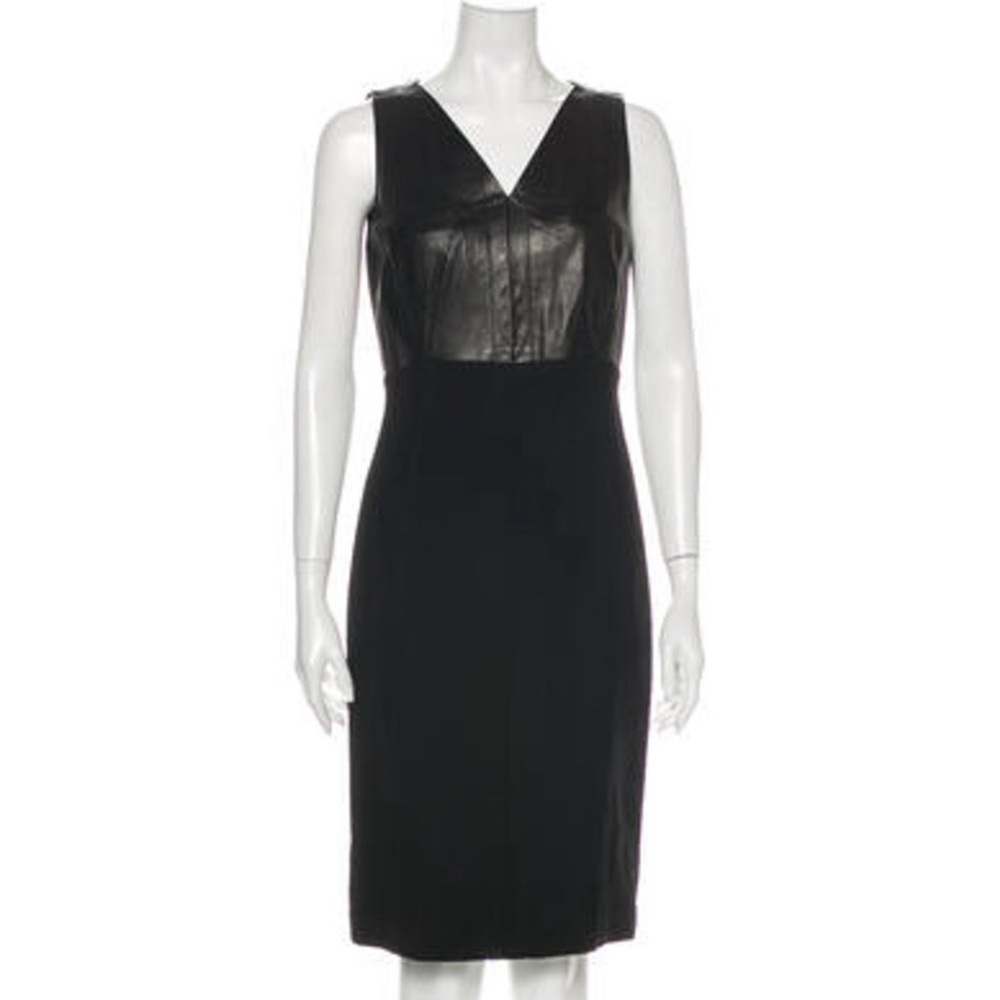 Derek Lam Midi leather/wool dress